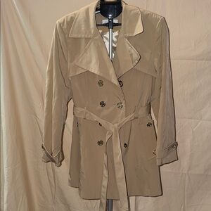 Calvin Klein Beige Double-Breasted Trench Coat